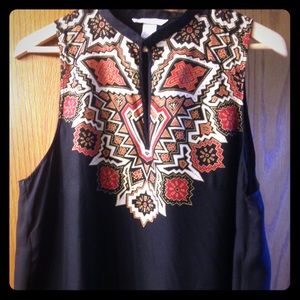 Graphic print sleeveless top